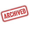 Red and white rectangular stamp with the word archived isolated on white background Royalty Free Stock Photo