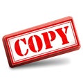 Red and white rectangular stamp with the word copy isolated on white background Royalty Free Stock Photo