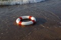 Red and white rescue wheel Royalty Free Stock Photo