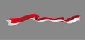 Red and White Flowing Ribbon Template Vector