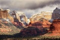 Red White Rock Canyon Snow Clouds Sedona Arizona