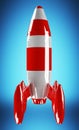 Red and white rocket launching 3D rendering Royalty Free Stock Photo