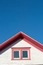 Red and white roof top in Magdalein island in Canada Royalty Free Stock Photo