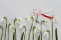 Red and white rope and chimney sweep decoration symbol first of march martisor celebration