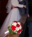 Red and white rose bridal bouquet Royalty Free Stock Photo