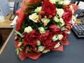 Red and white roses in beautiful bouqette