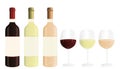 Red, white and rosÃÂ© wineglasses. Communication banner.