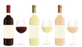 Red, white and rosÃÂ© wineglasses. Communication banner.