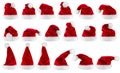 Red white santa claus hat collection