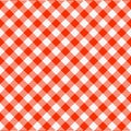 Red and white seamless checkered tablecloth