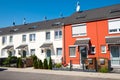 Red and white serial houses