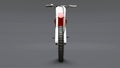 Red and white sport bike for cross-country on a gray background. Racing Sportbike. Modern Supercross Motocross Dirt Bike