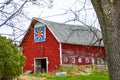 Red and White Star Quilt Barn, Delavan, WI Royalty Free Stock Photo