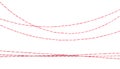 Red twine rope isolated.Package string.