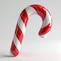 Red And White Striped Candy Cane With Sparkles Isolated On White Background Royalty Free Stock Photo