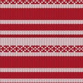 red and white striped with diamond shape knitting pattern background Royalty Free Stock Photo