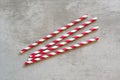 Red and white striped drinking straws