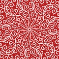 Red and white symmetrical design background with curls and swirls