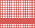 Red white tablecloth with stripe for text Royalty Free Stock Photo