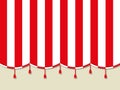 Red white theater circus curtain