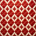 Red And White Tile Pattern With Geometric Designs