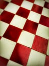 red and white tiles look harmonious and synergistic Royalty Free Stock Photo