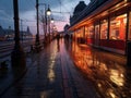 a red and white train