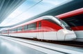 red and white train motion Royalty Free Stock Photo