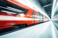 red and white train motion Royalty Free Stock Photo