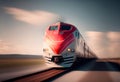 Speeding Train in Motion Blur  â Generative AI Royalty Free Stock Photo