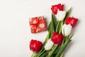 Red and white tulips