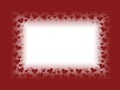 Red and white valentines day card background frame illustration design with hearts