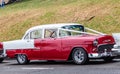 Vintage wedding limousine red and white