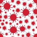 Red on White Virus Pattern Seamless Repeat Background Royalty Free Stock Photo