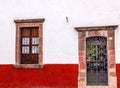 Red White Wall Metal Door San Miguel Allende Mexico Royalty Free Stock Photo