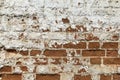 Red White Wall Texture. Brickwall Backdrop. White Red Stonewall Surface. Vintage Brickwork Structure With Peeled Plaster Royalty Free Stock Photo