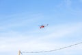 Water dropping helicopter taking off from the Sedona airport during the Slide Fire, Oak Creek Canyon, north of Sedona, Arizona.