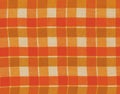 Red , orange and white cotton tartan plaid.