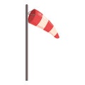 Red and white windsock flowing in the wind on metal pole Royalty Free Stock Photo