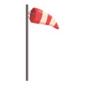 Red and white windsock indicating wind direction and strength Royalty Free Stock Photo