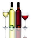 Red White Wine Bottle Glass Royalty Free Stock Photo