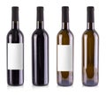 The red and white wine bottle  isolated over white background Royalty Free Stock Photo