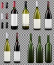 Red and white wine bottles. Empty wine bottles. Royalty Free Stock Photo