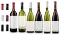 Red and white wine bottles. Realistic mockup. Royalty Free Stock Photo