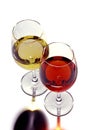 Red & white wine glasses. Royalty Free Stock Photo