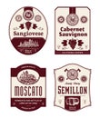 Red and white wine labels and design elements Royalty Free Stock Photo