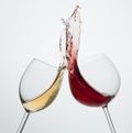 Red and white wine splash Royalty Free Stock Photo