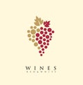 Red and white wines creative logo idea Royalty Free Stock Photo