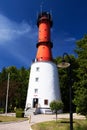 Red and white Wladyslawowo lighthouse