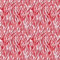 Red on white zebra stripe print seamless repeat pattern background